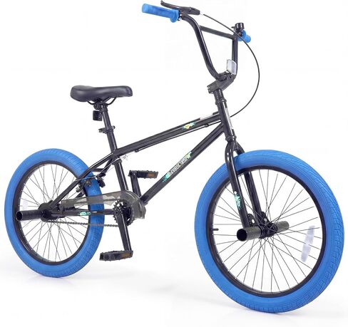 دراجة Goplus Freestyle BMX، دراجة خدعة مقاس 20 بوصة مع توجيه 360 درجة، 4 أوتاد، مقعد قابل للتعديل، فرامل U، إطار فولاذي Hi-Ten، دراجة تدريب للمبتدئين والمراهقين والشباب والأولاد والبنات in Kuwait