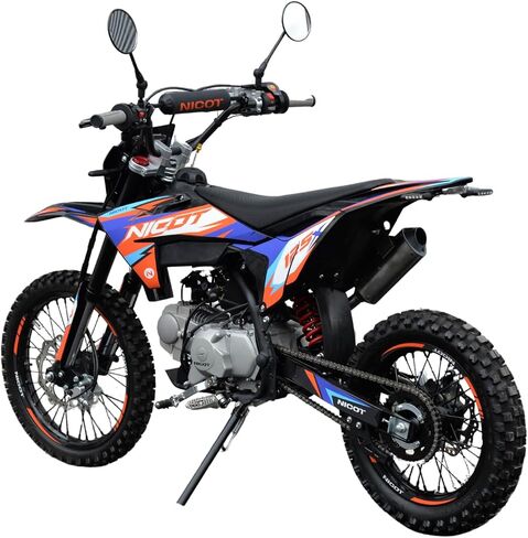 NICOT 125X 125cc EFI الدراجة الترابية المحقونة بالوقود - رائعة للراكبين بعمر 16 عامًا فما فوق، عجلات 17/14 بوصة، موتوكروس على الطرق الوعرة رباعي الأشواط مع ناقل حركة يدوي 4 سرعات، إطار متين وقوة تهيمن على المسار in Saudi Arabia