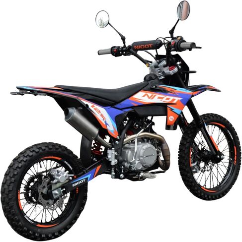 NICOT 125X 125cc EFI الدراجة الترابية المحقونة بالوقود - رائعة للراكبين بعمر 16 عامًا فما فوق، عجلات 17/14 بوصة، موتوكروس على الطرق الوعرة رباعي الأشواط مع ناقل حركة يدوي 4 سرعات، إطار متين وقوة تهيمن على المسار in Saudi Arabia
