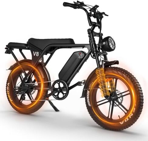 Adult Mountain Bike, 20-inch Wide-tire All-Terrain e-Bike Equipped with a Full-Suspension System, Suitable for Mountain Trails and Off-Road Riding in Kuwait