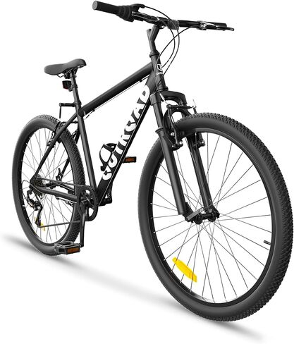 26" Mountain Bike, 7-Speed Lightweight High-Carbon Steel Frame, V Brakes & Front Suspension - Adjustable Ergonomic Seat for Men & Women(Quick Assembly, Multiple Colors) in Kuwait