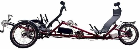 Motorized Tandem Recumbent Trike 3 Wheel Electric Cycle Dual Seater for Seniors Adults Recreational Outdoor Riding Cruiser with Ergonomic Mesh Seat CST Tires 540lbs Limit Red in Kuwait