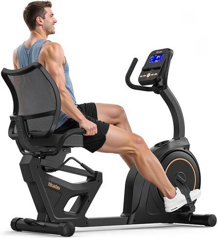 Niceday Recumbent Exercise Bike, Recumbent Bike for Home, Recumbent Stationary Bike 400LBS Weight Capacity, Magnetic Recumbent Bike with Smart APP, LCD Monitor, Heart Rate Handle in Kuwait