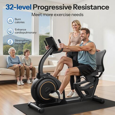 Niceday Recumbent Exercise Bike, Recumbent Bike for Home, Recumbent Stationary Bike 400LBS Weight Capacity, Magnetic Recumbent Bike with Smart APP, LCD Monitor, Heart Rate Handle in Kuwait