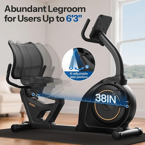Niceday Recumbent Exercise Bike, Recumbent Bike for Home, Recumbent Stationary Bike 400LBS Weight Capacity, Magnetic Recumbent Bike with Smart APP, LCD Monitor, Heart Rate Handle in Kuwait