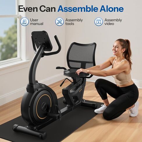 Niceday Recumbent Exercise Bike, Recumbent Bike for Home, Recumbent Stationary Bike 400LBS Weight Capacity, Magnetic Recumbent Bike with Smart APP, LCD Monitor, Heart Rate Handle in Kuwait