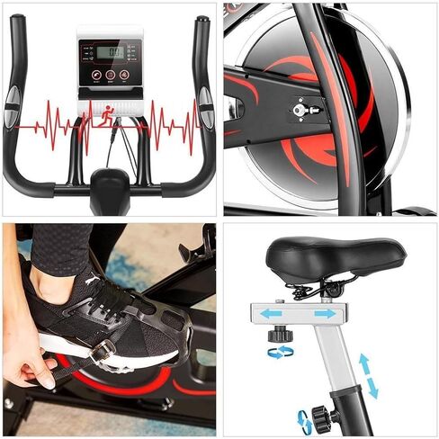 Exercise Bike Carbon Steel Unisex Men and Women Indoor Sunny Health Fitness Cycling Bike Adjustment in Saudi Arabia