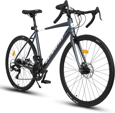 Ecarpat 700C Road Bike for Men and Women, 21 Speed Road Bicycle, Step Through Lightweight Aluminum Frame, Dual Disc Brake, Racing Bike, Hybrid Bike, Adult City Commuter Bicycle in Kuwait