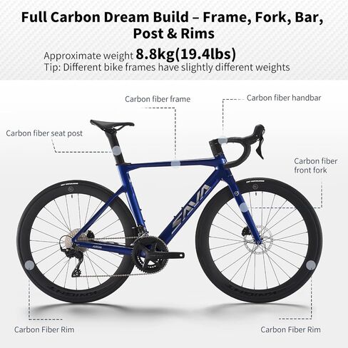 SAVADECK Full Carbon Racing Bike A7L Pro 2026 – Carbon Frame & Wheelset, with Shimano R7120 24-Speed, Hydraulic Disc Brakes, 90% Pre-Assembled in Kuwait