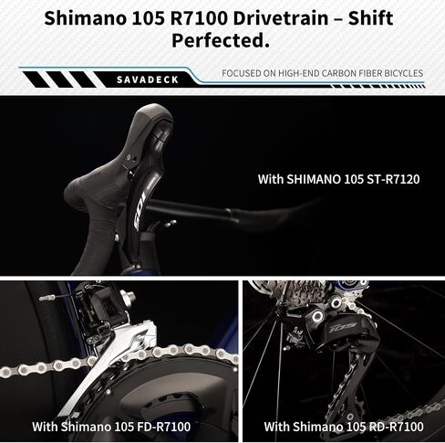SAVADECK Full Carbon Racing Bike A7L Pro 2026 – Carbon Frame & Wheelset, with Shimano R7120 24-Speed, Hydraulic Disc Brakes, 90% Pre-Assembled in Kuwait