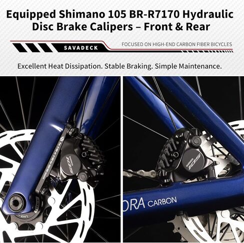 SAVADECK Full Carbon Racing Bike A7L Pro 2026 – Carbon Frame & Wheelset, with Shimano R7120 24-Speed, Hydraulic Disc Brakes, 90% Pre-Assembled in Kuwait