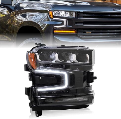 STARCLUSTER Chevrolet Silverado 1500 GM2503497 84951034 LED Headlight Assembly Passenger Side, Projector DRL Signal Lamp, Waterproof IP65, Plug & Play Replacement for Chevy Truck Pickup OEM Fit, Right in Saudi Arabia