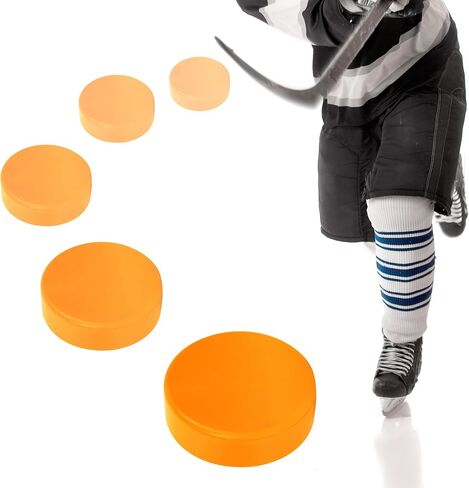 AceFox Heavy Training Ice Hockey Pucks - 10 oz Weight, 3'' Diameter, 1'' Thickness, 6 Pack (Weighted Puck) in Kuwait
