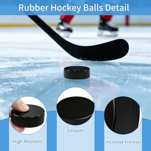 18 Pack 3 Inch Ice Hockey Pucks with Storage Bag Official Regulation Weight & Size for Indoor Use Sport, Practice and Training in Kuwait