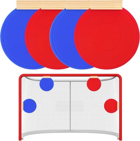 4 Pcs Silicone Hockey Shooting Targets with Durable Magnetic, Lacrosse Goal Targets Discs Ideal Training Equipment for Hockey, Lacrosse, Soccer Accuracy Practice, Red&Blue in Kuwait
