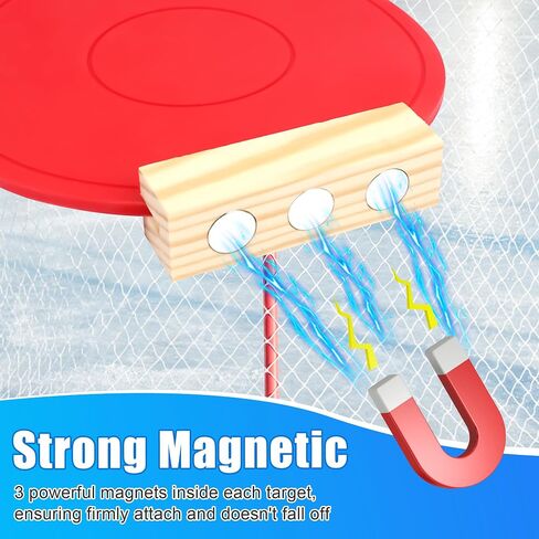 4 Pcs Silicone Hockey Shooting Targets with Durable Magnetic, Lacrosse Goal Targets Discs Ideal Training Equipment for Hockey, Lacrosse, Soccer Accuracy Practice, Red&Blue in Kuwait