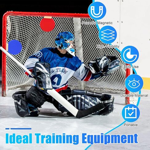 4 Pcs Silicone Hockey Shooting Targets with Durable Magnetic, Lacrosse Goal Targets Discs Ideal Training Equipment for Hockey, Lacrosse, Soccer Accuracy Practice, Red&Blue in Kuwait