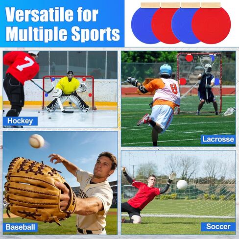 4 Pcs Silicone Hockey Shooting Targets with Durable Magnetic, Lacrosse Goal Targets Discs Ideal Training Equipment for Hockey, Lacrosse, Soccer Accuracy Practice, Red&Blue in Kuwait