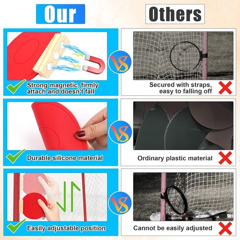 4 Pcs Silicone Hockey Shooting Targets with Durable Magnetic, Lacrosse Goal Targets Discs Ideal Training Equipment for Hockey, Lacrosse, Soccer Accuracy Practice, Red&Blue in Kuwait