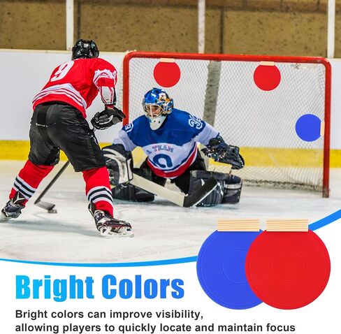4 Pcs Silicone Hockey Shooting Targets with Durable Magnetic, Lacrosse Goal Targets Discs Ideal Training Equipment for Hockey, Lacrosse, Soccer Accuracy Practice, Red&Blue in Kuwait