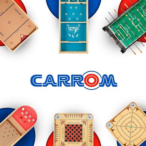 مجموعة معدات لعبة الهوكي Carrom Champion Nok - تتضمن 2 عصا و2 قرص خشبي - ملحقات إضافية لألعاب الطاولة للبالغين والأطفال in Kuwait