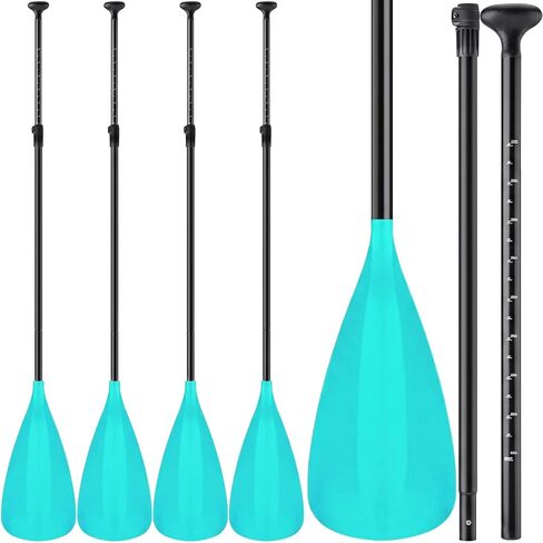 Hollowfly 4 مجموعة من 3 قطع SUP مجداف لوح مجداف قابل للتعديل لوح تجديف خفيف الوزن واقف مجذاف من سبائك الألومنيوم العائمة بديل مجذاف قابل للتعديل من سبائك الألومنيوم لركوب الأمواج in Saudi Arabia