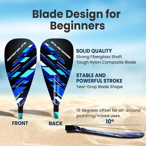 SereneLife Carbon Fiber Paddle Board | 70-86 Inches Adjustable SUP Paddle | 3-Piece Lightweight 60% Carbon Fiber Shaft | Oval Shaft Lever Lock Clamp with Comfortable Grip | Carrying Bag Included in Kuwait