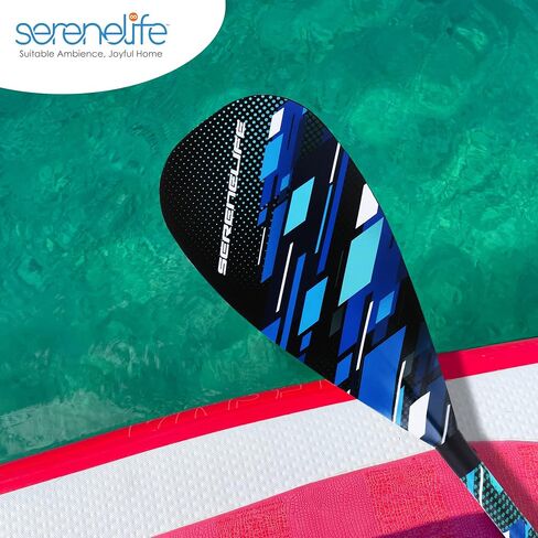 SereneLife Carbon Fiber Paddle Board | 70-86 Inches Adjustable SUP Paddle | 3-Piece Lightweight 60% Carbon Fiber Shaft | Oval Shaft Lever Lock Clamp with Comfortable Grip | Carrying Bag Included in Kuwait