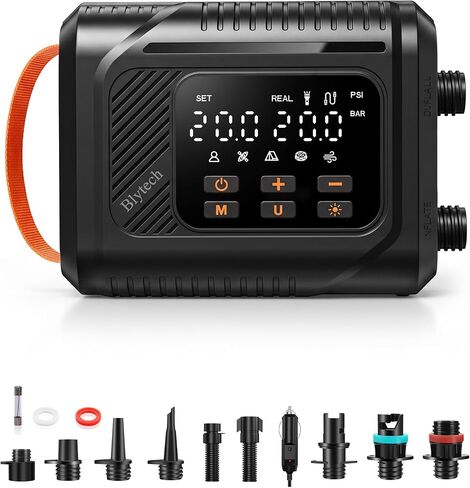 Electric Paddle Board Pump, 20 PSI SUP Pump with Auto-Off | 12V vehicle-powered SUP pump with dual-stage inflation, preset pressure and auto shut-off up to 20 PSI. in Kuwait