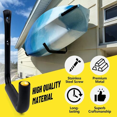 GEEDAR Heavy Duty Garage Storage Hooks -120 LB Capacity, 4packs, 15" Wall Mounted Rack for Hanging Kayak, Paddle Board, Ladders, Bikes Enforced Kayak Storage Hanger in Kuwait