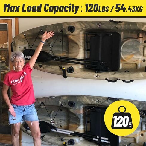 GEEDAR Heavy Duty Garage Storage Hooks -120 LB Capacity, 4packs, 15" Wall Mounted Rack for Hanging Kayak, Paddle Board, Ladders, Bikes Enforced Kayak Storage Hanger in Kuwait