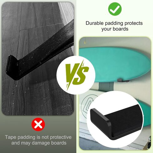 4 Pcs Surfboard Wall Mount, Heavy-Duty Black Aluminum Surf Board Wall Hangers for Display & Storage in Kuwait