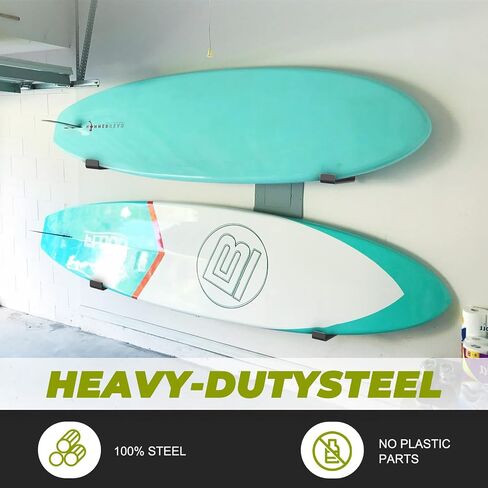 4 Pcs Surfboard Wall Mount, Heavy-Duty Black Aluminum Surf Board Wall Hangers for Display & Storage in Kuwait
