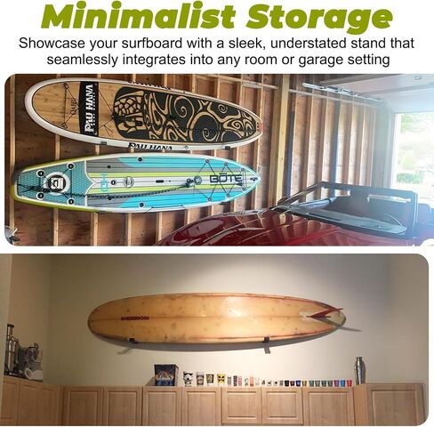 4 Pcs Surfboard Wall Mount, Heavy-Duty Black Aluminum Surf Board Wall Hangers for Display & Storage in Kuwait