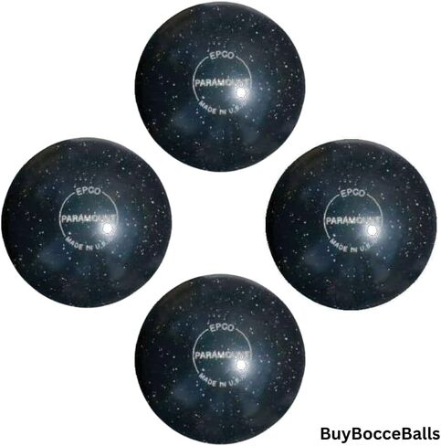 BuyBocceBalls - EPCO Candlepin Bowling Balls with Black Bag - Paramount Speckled - Black (4 1/2 inch- 2lbs. 6oz.) - 4 Balls - Made in USA in Kuwait