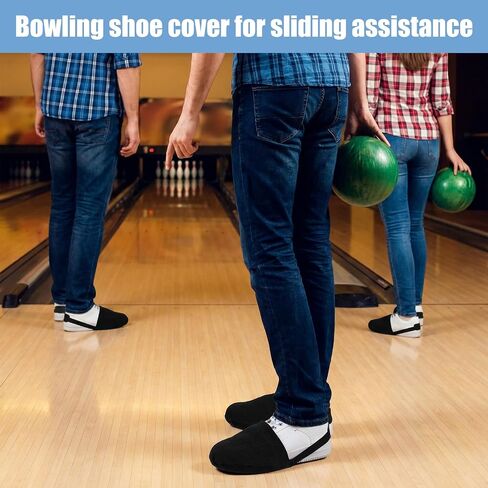 2pcs Bowling Shoe Covers Bowlings Shoe Slider 6.69 Inch with Elastic Band for Men Women Adjustable Covers Bow Ling Accessories Universal for Bowler Playing Ball and Dancing in Kuwait