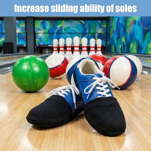 2pcs Bowling Shoe Covers Bowlings Shoe Slider 6.69 Inch with Elastic Band for Men Women Adjustable Covers Bow Ling Accessories Universal for Bowler Playing Ball and Dancing in Kuwait