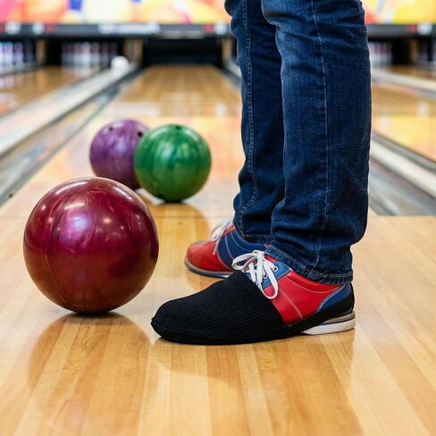 2pcs Bowling Shoe Covers Bowlings Shoe Slider 6.69 Inch with Elastic Band for Men Women Adjustable Covers Bow Ling Accessories Universal for Bowler Playing Ball and Dancing in Kuwait