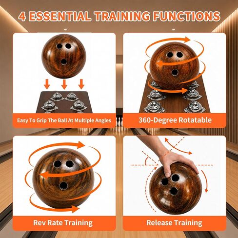 كرة البولينج الدوارة ومدرب إطلاق البولينج، 14 × 7.7 × 1 بوصة. ممارسة في المنزل والداخل، يصحح وضع يدك ووضعية الإطلاق، إيماءات البولينج البولندية تعمل على تحسين مهاراتك في البولينج in Kuwait