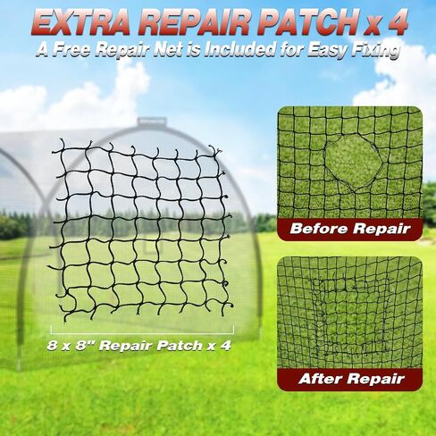 Batting Cages for Backyard - 22x10x10 ft Softball & Baseball Batting Cage Net with Zipper Door 4-Ply Anti-Tear Netting Batting Training Cage with Sturdy Steel Frame for Outdoor Indoor Use in Kuwait