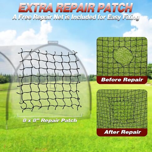 Batting Cages for Backyard - 30x10x10 ft Softball & Baseball Batting Cage Net with Zipper Door 4-Ply Anti-Tear Netting Batting Training Cage with Sturdy Steel Frame for Outdoor Indoor Use in Kuwait