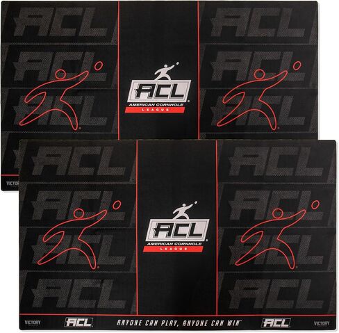 وسادات ACL Pro Pitch مرخصة رسميًا - مجموعة من 2 سجادة مطاطية غير قابلة للانزلاق مقاس 5 × 8 بوصة، قابلة للحمل، مقاومة للماء، ومطبوعة بالأشعة فوق البنفسجية للاستخدام الداخلي والخارجي in Kuwait