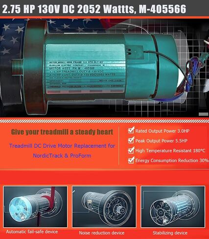 4600 P/N M-405566 2.75HP 130V DC Motor Compatible with Pro Form/Nordic Track/Reebok Treadmill in Kuwait