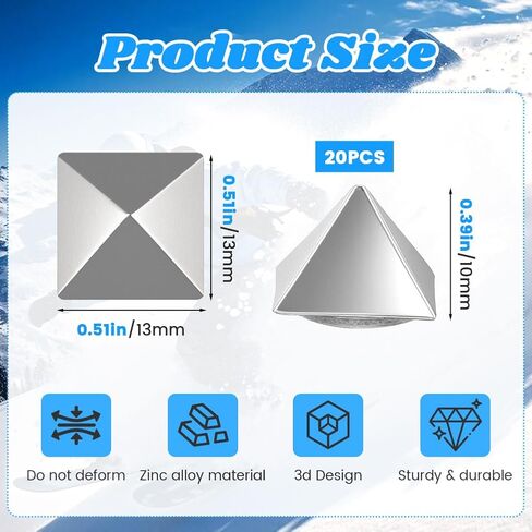 20Pcs Snowboard Stomp Pad Anti Slip Metal Grip Snowboard Step Pad Self Adhesive Snow Board Mat Provides Extra Grip for Men Women Winter Snowboarding Ski Skiing in Kuwait