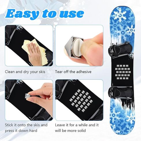20Pcs Snowboard Stomp Pad Anti Slip Metal Grip Snowboard Step Pad Self Adhesive Snow Board Mat Provides Extra Grip for Men Women Winter Snowboarding Ski Skiing in Kuwait