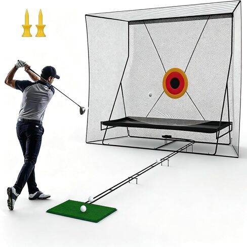 Garvee Golf Nets 10x8 FT, Golf Practice Net for Backyard Driving Real GolfBalls, Golfer Hitting with Automatic Ball Return System, Turf Mat, Silk Targets & Tees, for Garage Indoor Outdoor Driving in Kuwait