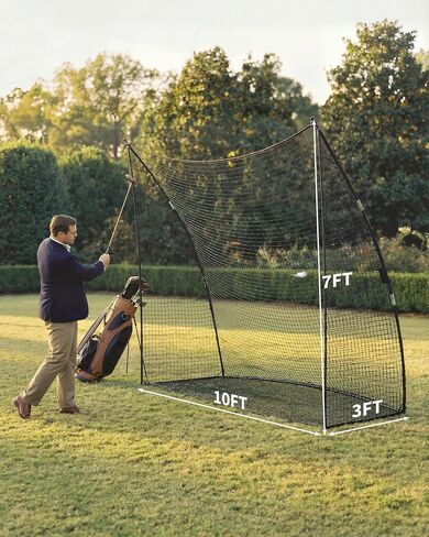 Golf Practice Net 10x7 FT, Heavy Duty & Easy Quick Setup with Sturdy Frame, Portable Hitting Net with Carry Bag for Backyard Indoor Outdoor Golf Swing Chipping Training, Ideal Gift for Men Dad in Kuwait