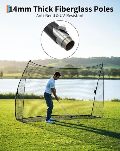 Golf Practice Net 10x7 FT, Heavy Duty & Easy Quick Setup with Sturdy Frame, Portable Hitting Net with Carry Bag for Backyard Indoor Outdoor Golf Swing Chipping Training, Ideal Gift for Men Dad in Kuwait