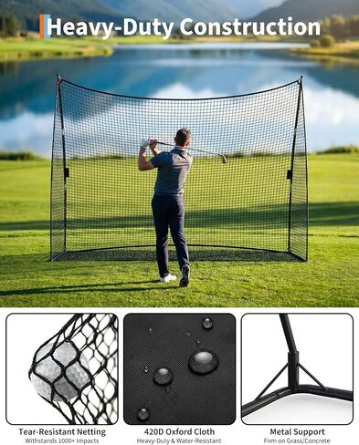 Golf Practice Net 10x7 FT, Heavy Duty & Easy Quick Setup with Sturdy Frame, Portable Hitting Net with Carry Bag for Backyard Indoor Outdoor Golf Swing Chipping Training, Ideal Gift for Men Dad in Kuwait