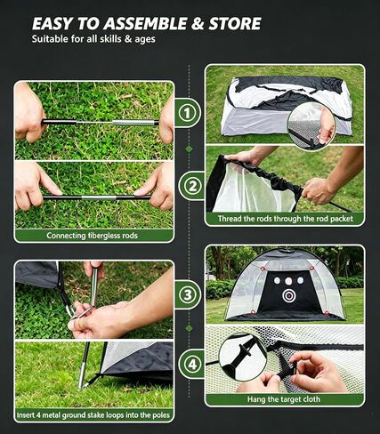 شبكة جولف: شبكة تدريب مقاس 10 × 7 أقدام مع حصيرة - للتقطيع والتأرجح وممارسة القيادة - شبكات جولف للاستخدام في الفناء الخلفي والداخلي والخارجي - هدايا مثالية للرجال والنساء والأب والزوج ولاعبي الغولف in Kuwait